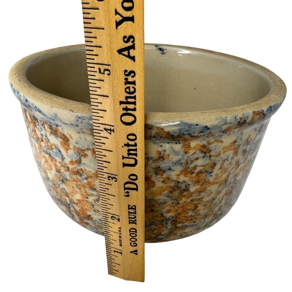 Red Wing Spongeware Crock Bowl 7” Decorative Stoneware Vintage Speckled Sponge C - Picture 9 of 12